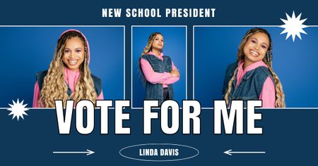 Photo of African American Girl for Election Campaign Facebook AD Design Template