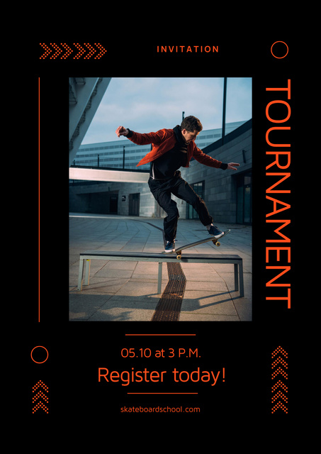 Skateboarding Tournament Announcement Poster tervezősablon