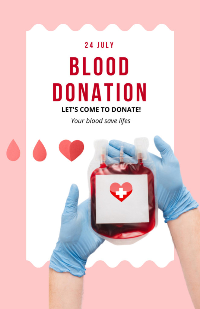 Call to Donate Blood Invitation 5.5x8.5in Design Template