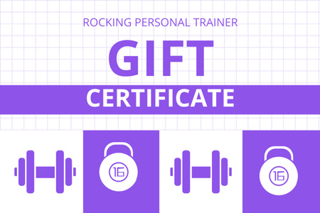 Designvorlage Geschenkkartenangebot für Personal Trainer Services für Gift Certificate