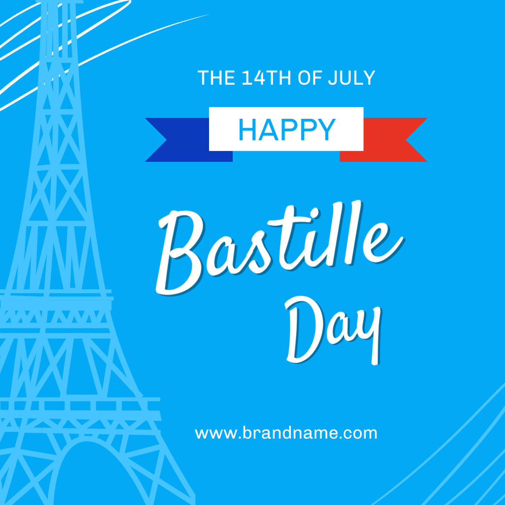Happy Bastille Day,instagram post design Instagram Modelo de Design