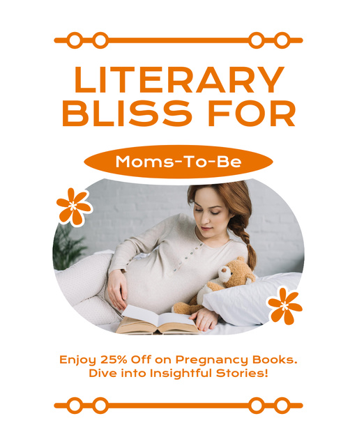 Discount on Educational Books about Pregnancy Instagram Post Vertical tervezősablon