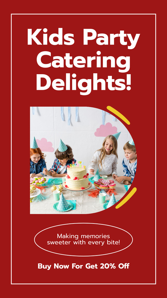 Huge Discount on Catering for Fun Children's Parties Instagram Story Modelo de Design