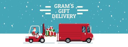 Modèle de visuel Santa Loading Gifts in Truck - Facebook Video cover