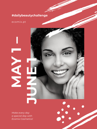 Platilla de diseño Cosmetics Ad with Attractive young woman Poster US