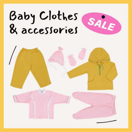 Big Discount On Baby Clothes Offer Animated Post Design Template