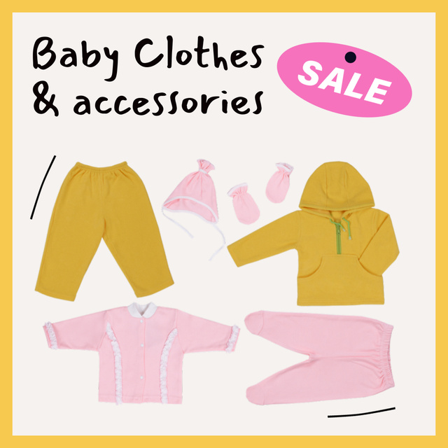 Plantilla de diseño de Big Discount On Baby Clothes Offer Animated Post 