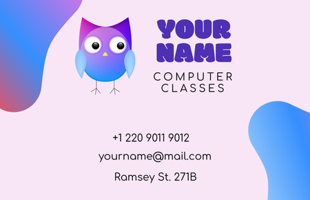 Advertisement for Computer Classes Business Card 85x55mm Design Template