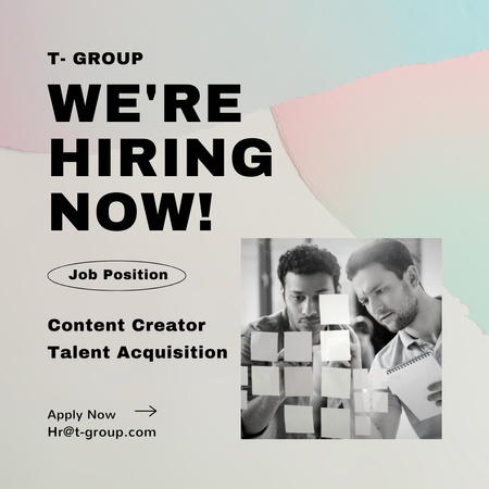 Talent Acquisition for Content Creator Hiring Instagram Design Template