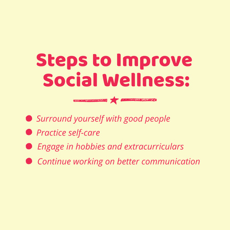 Improving Social Wellness Steps Animated Post Design Template