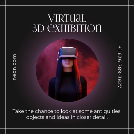 Designvorlage Virtual Exhibition Announcement für Instagram