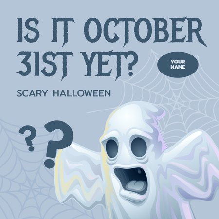 Ontwerpsjabloon van Instagram van Funny Halloween's Joke with Ghost