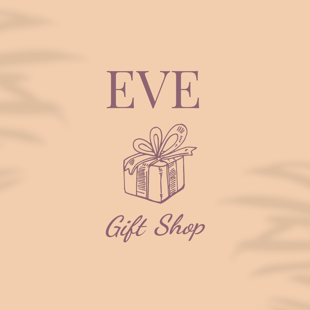 Cute New Year Eve Gift Box Logo 1080x1080pxデザインテンプレート
