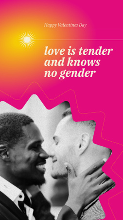 Modèle de visuel Cute LGBT Couple Celebrating Valentine's Day - Instagram Story