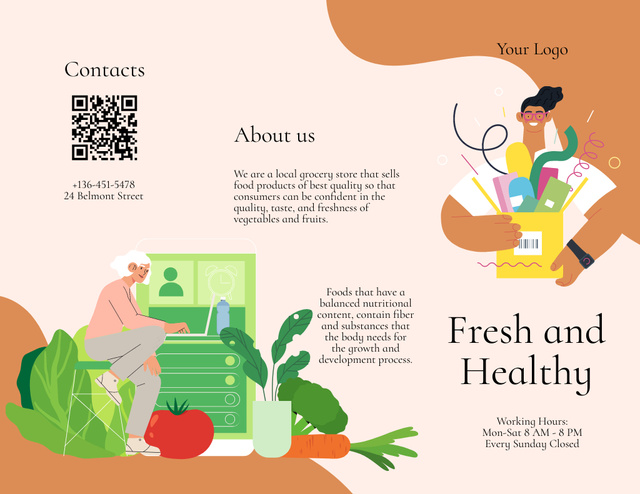Fresh Vegetable Sale Announcement Brochure 8.5x11in – шаблон для дизайна