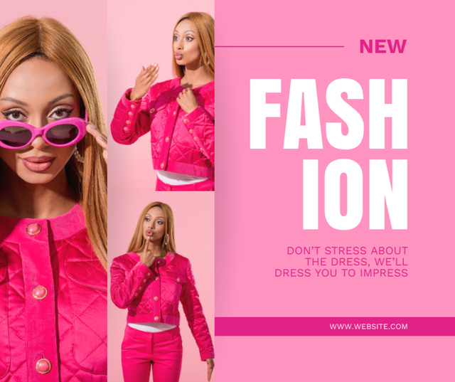Designvorlage New Fashion Collection of Pink Wear für Facebook