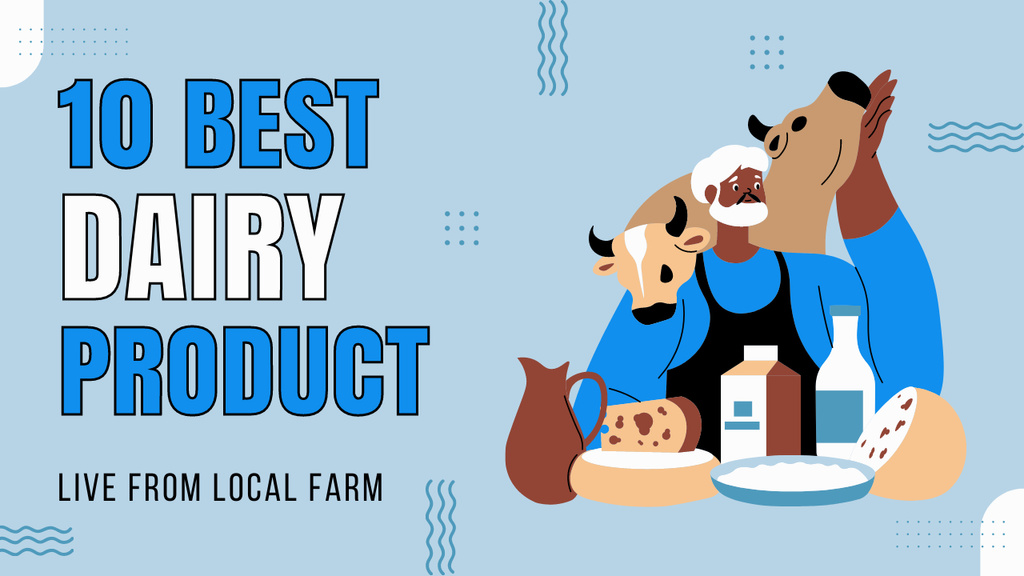 Offering Best Dairy Products from Farm Youtube Thumbnail Design Template