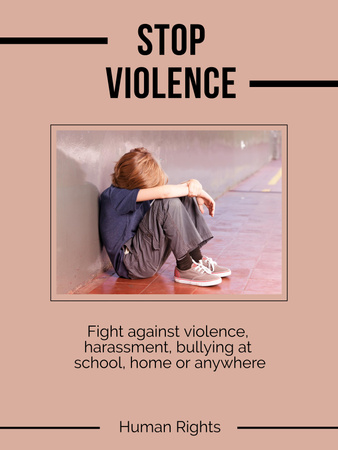 Designvorlage Stop Violence Children für Poster 36x48in