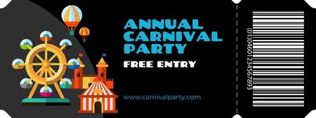 Carnival Party Announcement Ticket Tasarım Şablonu