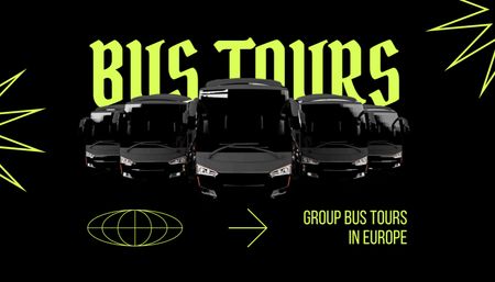 Bus Travel Tour Announcement Business Card US tervezősablon