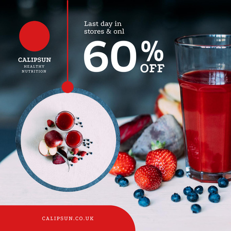 Healthy Nutrition Offer with Glass of Juice Animated Post Design Template