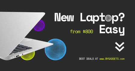 Price Offer for New Laptops Facebook AD Design Template