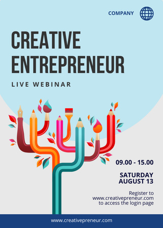 Live Webinar for Creative Entrepreneurs Flayer Design Template