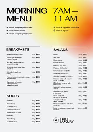 Breakfast Menu Announcement Menu – шаблон для дизайна