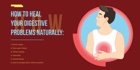Man suffering from stomach pain Image Design Template