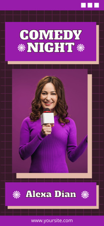 Plantilla de diseño de Promoción de espectáculo de comedia con intérprete femenina Snapchat Geofilter 