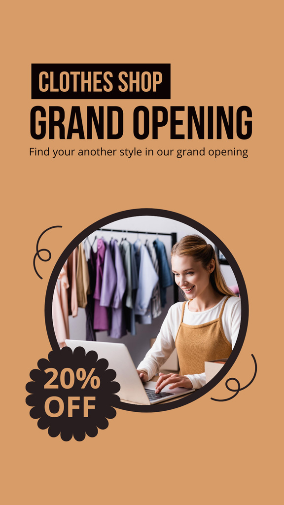 Grand Opening of Discount Fashion Store Instagram Story Modelo de Design