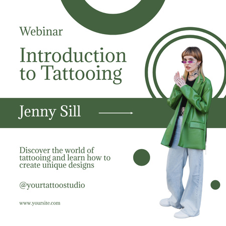 Plantilla de diseño de Interesante webinar sobre tatuaje y diseño Instagram 