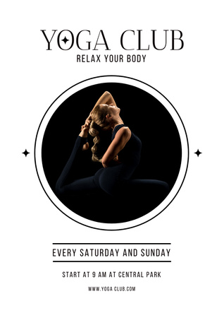 Yoga Club Invitation Poster Design Template
