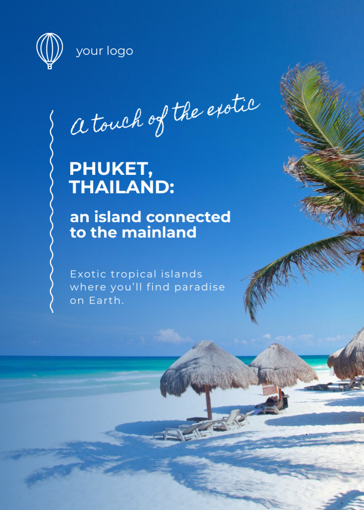 Tour to Tropical Thailand Postcard 5x7in Vertical – шаблон для дизайна