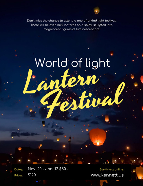 Fabulous Lantern Festival Event Announcement Poster 8.5x11in – шаблон для дизайна