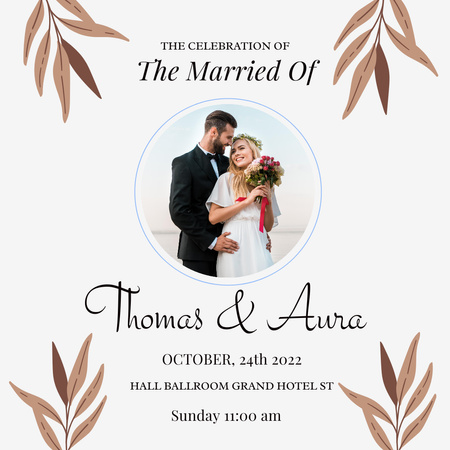 Template di design Wedding Announcement with Happy Newlyweds Instagram