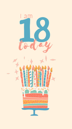 Plantilla de diseño de celebración de cumpleaños con pastel festivo Instagram Video Story 