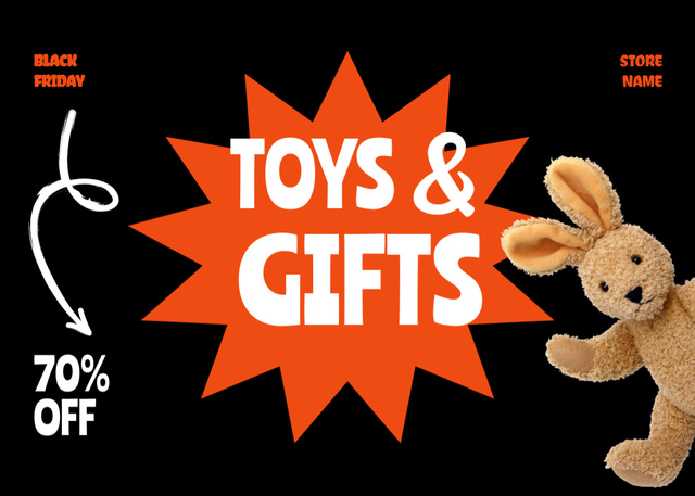 Cute Toys for Kids Sale Flyer 5x7in Horizontal – шаблон для дизайну