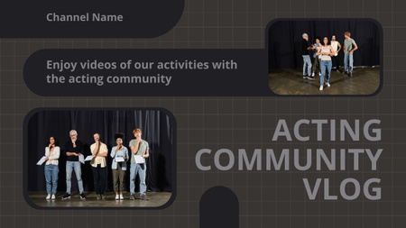 Plantilla de diseño de Oferta de vlog para la comunidad de actores Youtube Thumbnail 