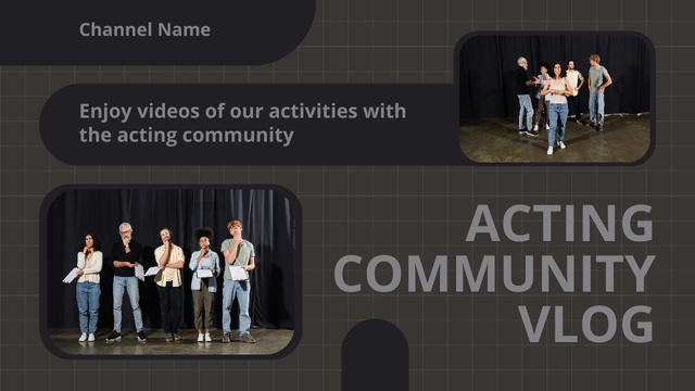 Vlog Offer for Acting Community Youtube Thumbnail Design Template