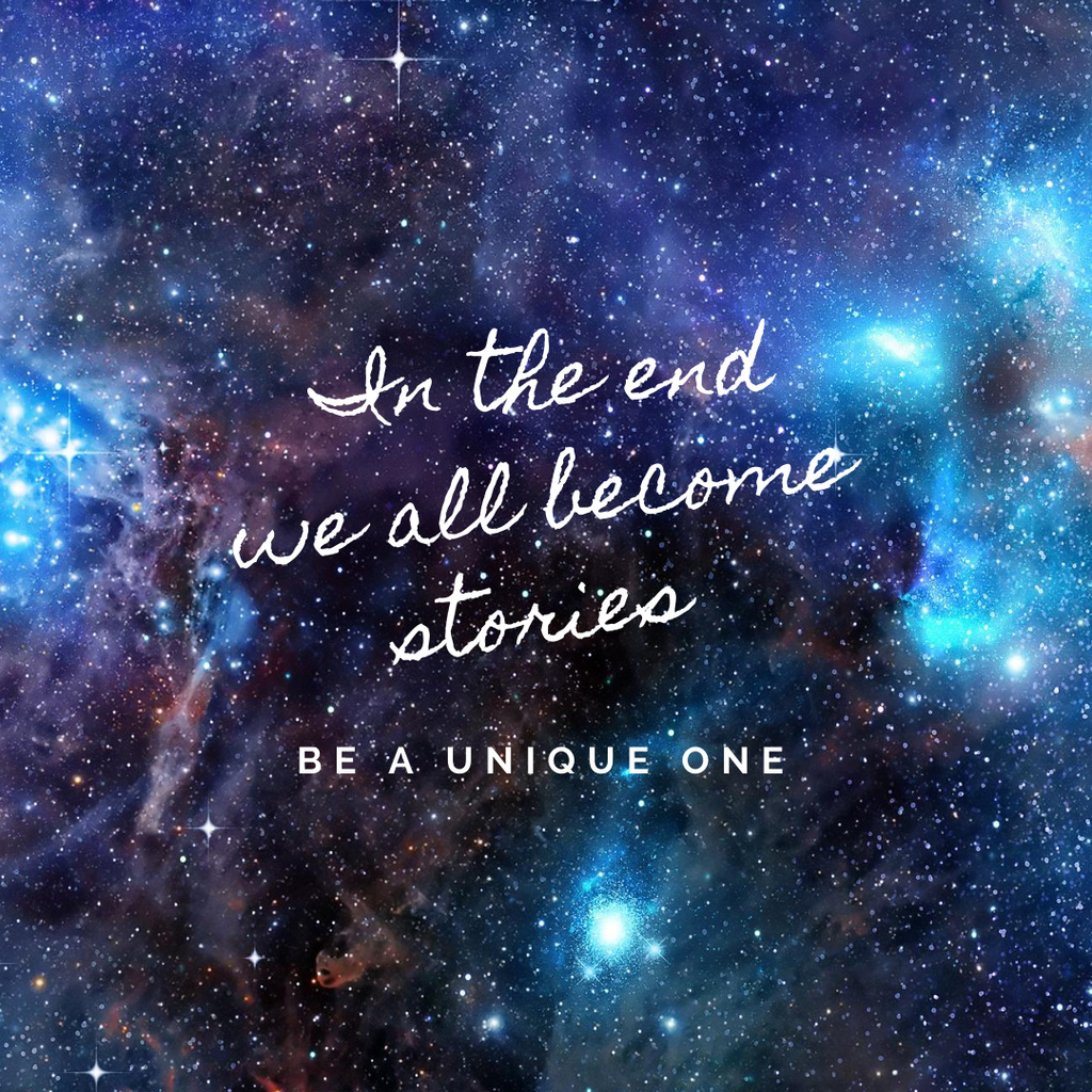 Ontwerpsjabloon van Instagram van Inspirational Quote with Starry Sky