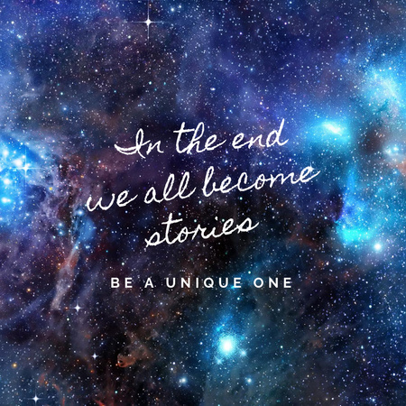Inspirational Quote with Starry Sky Instagram Tasarım Şablonu