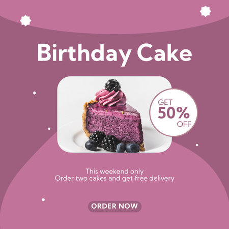 Birthday Cake Discount Offer Instagram Tasarım Şablonu