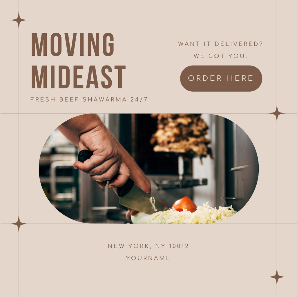 Designvorlage Man is Cooking Shawarma für Instagram