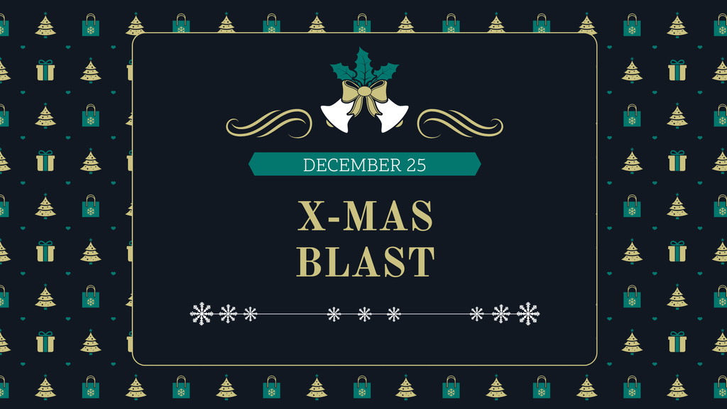 Christmas Event Announcement with Festive Gifts and Trees FB event cover Design Template