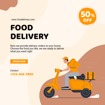 Ready Meal Delivery Advertisement Instagram Design Template
