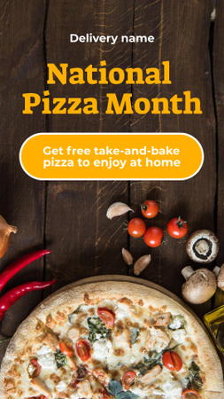 National Pizza Month Announcement Instagram Video Story Design Template