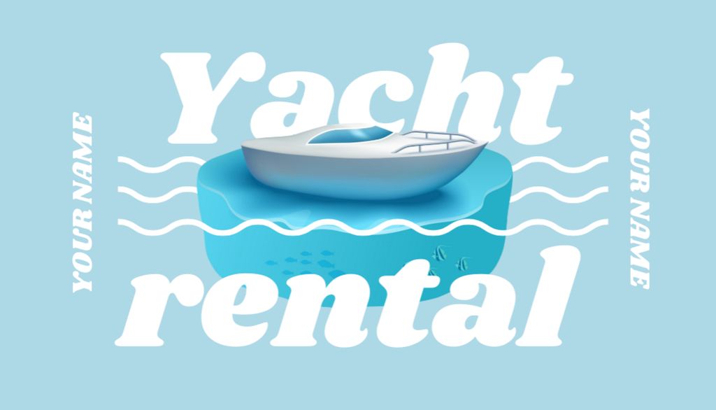Yacht Rent Offer Business Card US Πρότυπο σχεδίασης
