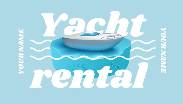 Yacht Rent Offer Business Card USデザインテンプレート