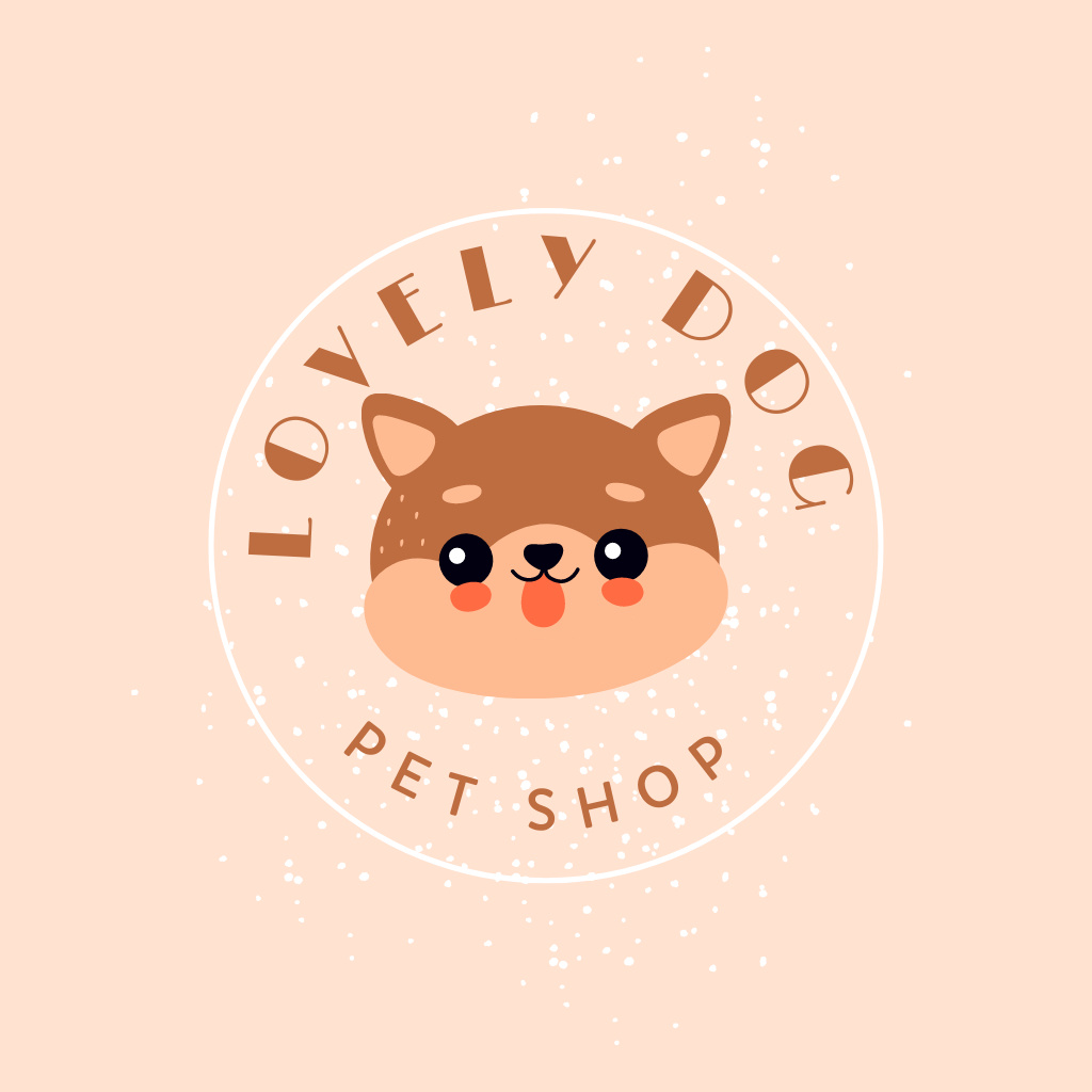 Pet Superstore Ad with Cute Dog Logo Design Template